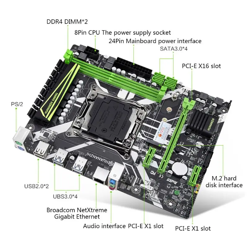 Huananzhi X99 слот для материнской платы LGA2011-3 USB3.0 NVME M.2 SSD Поддержка DDR4 REG ECC памяти и процессор Xeon E5 V3 V4 M5TB