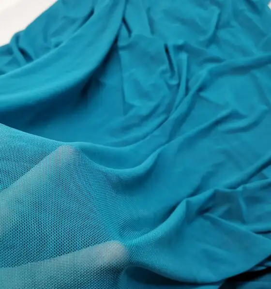 Teal Спандекс 4 способ стрейч нейлон сетка ткань мягкая birdeyes подкладка нижнее белье чулки трикотажная сетка DIY материал - Цвет: Teal