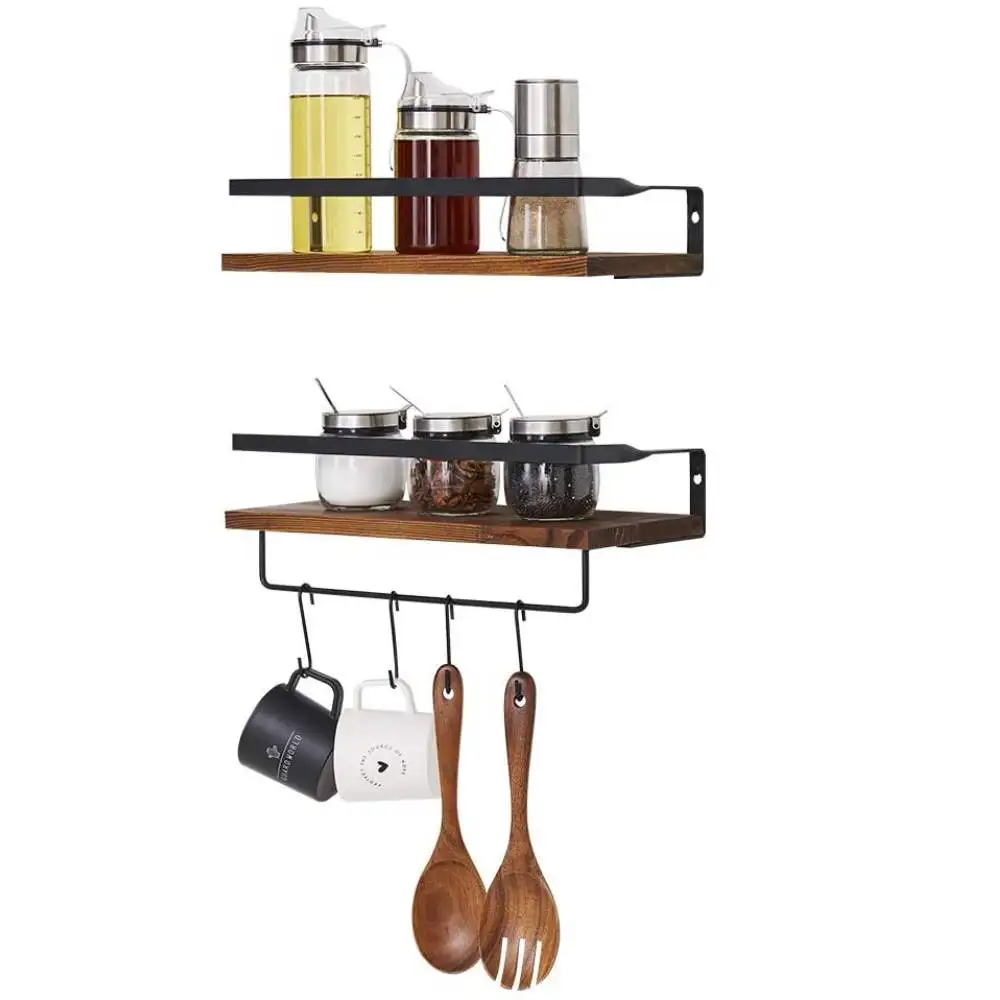 

Wall Shelf Wood Floating Shelf Wall Multifunction Storage Holder Wall Shelf Rack Decor For Kitchen Living Room Bedroom Bathroom