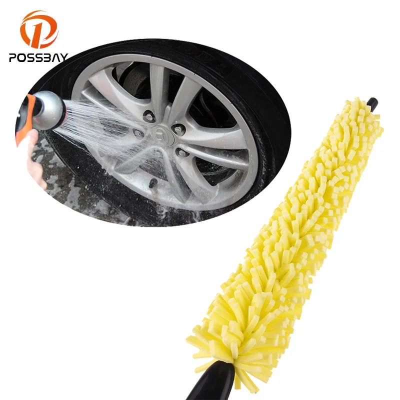 Автомобильная ручка POSSBAY щетка для мытья обода колеса мотоцикла или велосипеда