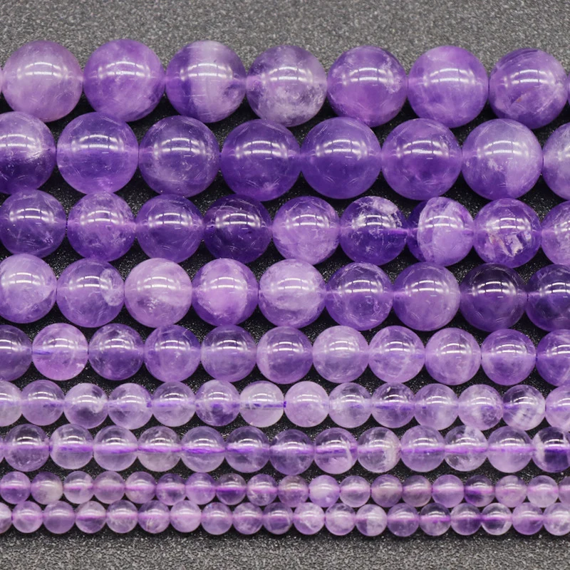 AAA + модные натуральные ювелирные изделия аметисты камни свободные бусины 4 6 8 10 12