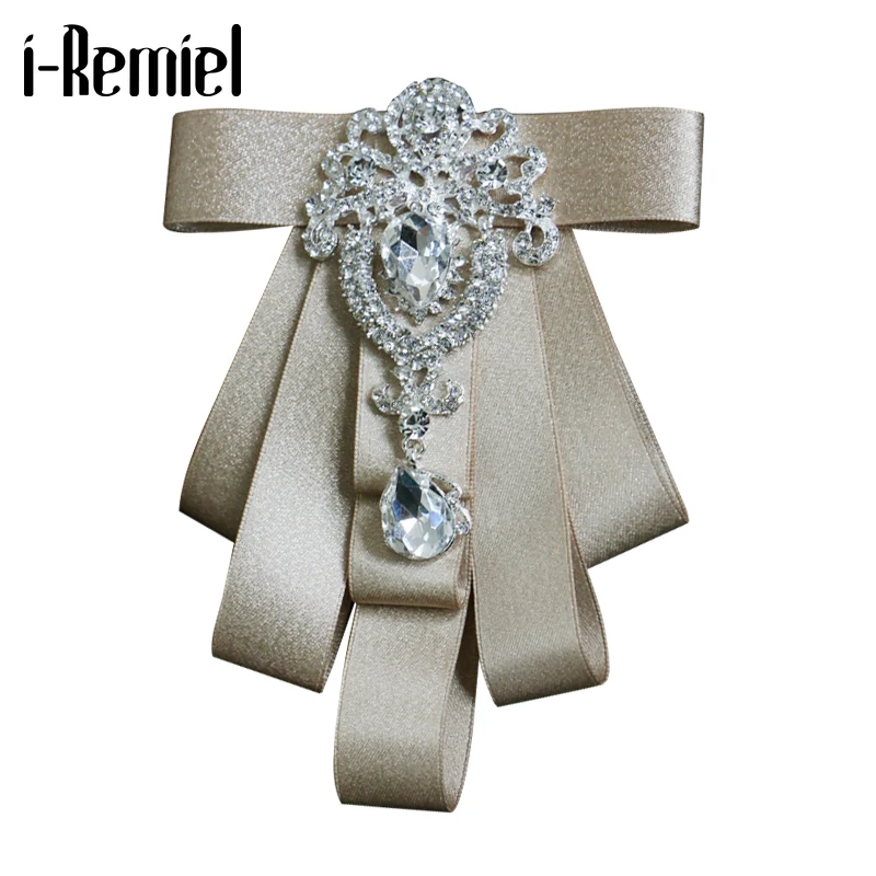 I-Remiel алмазные Многослойные галстуки-бабочки из ленты мужской костюм с