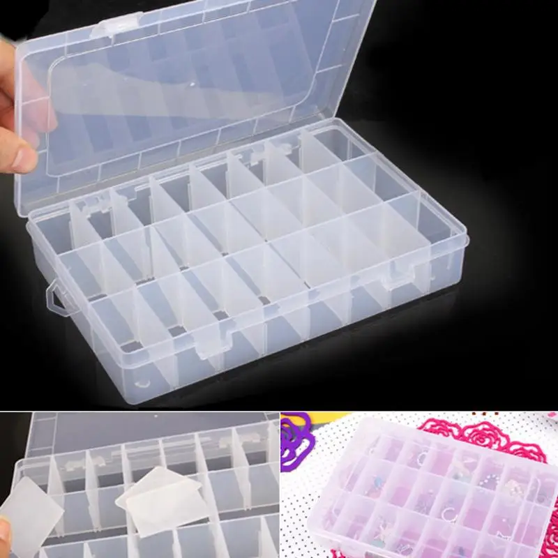 24 прозрачной сетки Пластик ящик для хранения небольших компонентный ювелирных