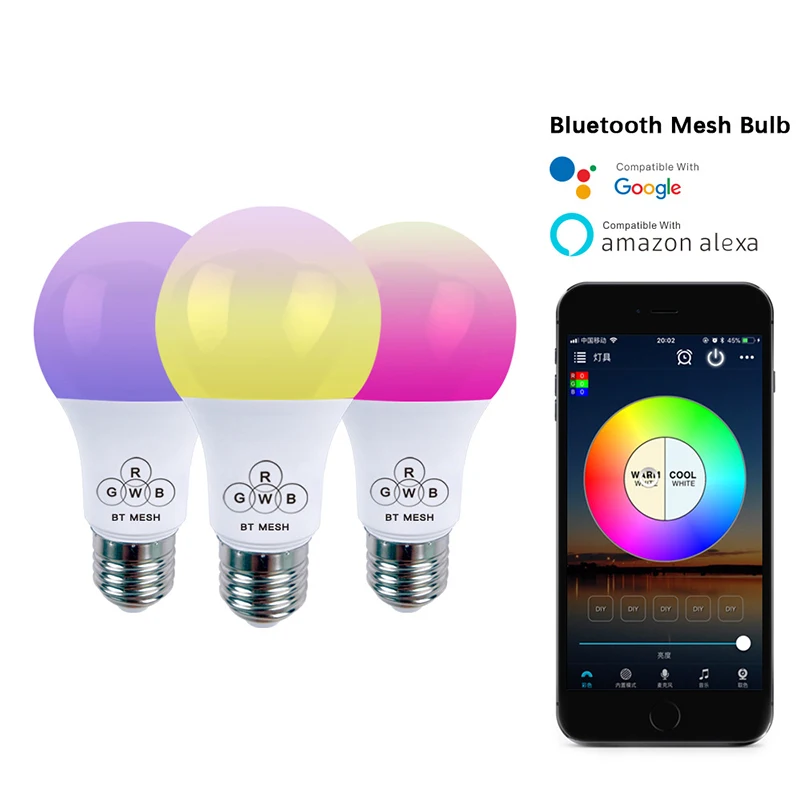 1/3 шт. Bluetooth 4 5 W Светодиодная лампа RGBW BT сетка Группа Смарт светодиодный свет с