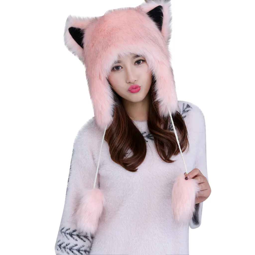 SAGACE новинка женская зимняя плюшевая супер толстая Милая мультяшная шапка защита