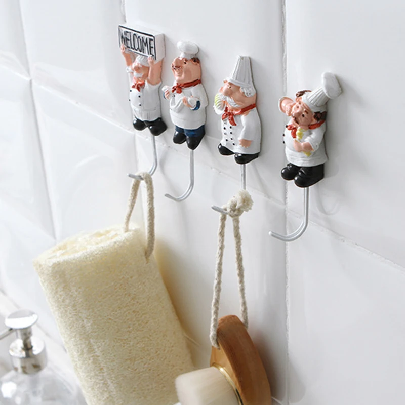 Горячие смолы 3D Италия шеф-повара клей декоративные крючки настенное крепление