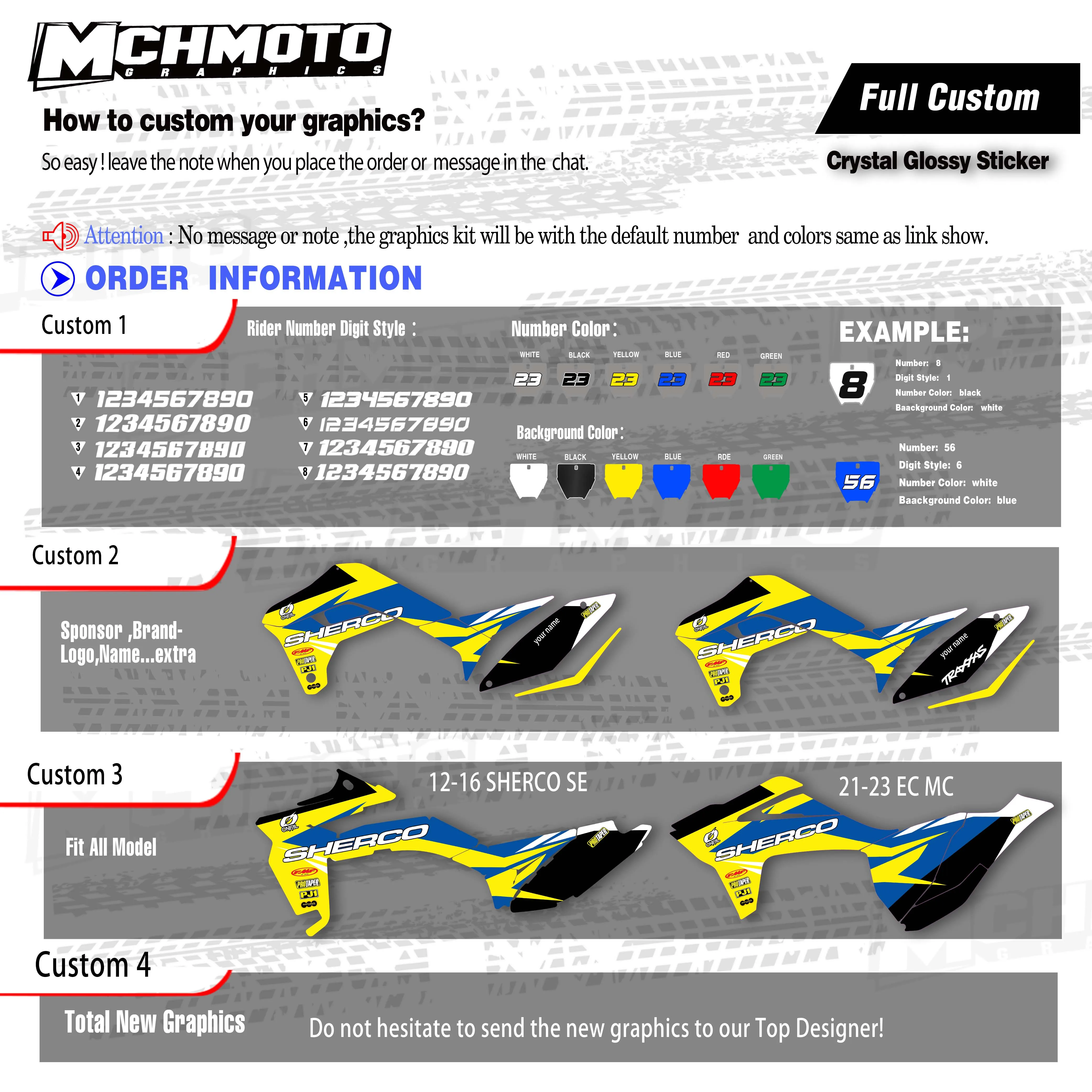 Наклейка MCHMFG для мотоциклов Sherco SE SEF SER 125 250 300 450 2017 2018 2019 2020 наклейка на обтекатель