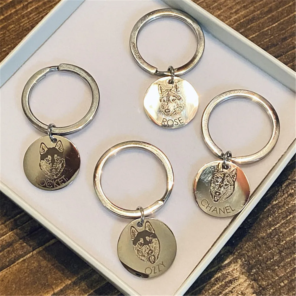 

AurolaCo Custom Dog Keychain Personalized Pet Keychain Pet Loss Gift Pet Memorial Jewelry Gift