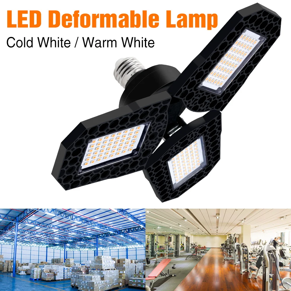 

40W 60W 80W LED Lamp UFO Bulb E27 Chandelier Light 220V Garage Light Ceiling Bulbs Foldable Ampoule High Bay Bulb For Warehouse