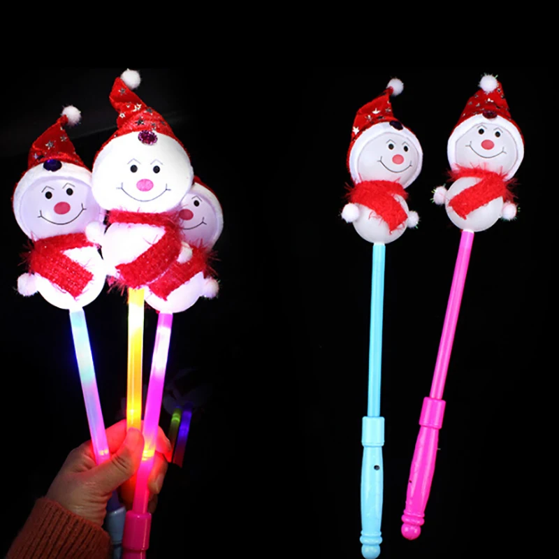 Рождественские светящиеся палочки милый снеговик LED мигающая палочка подарок