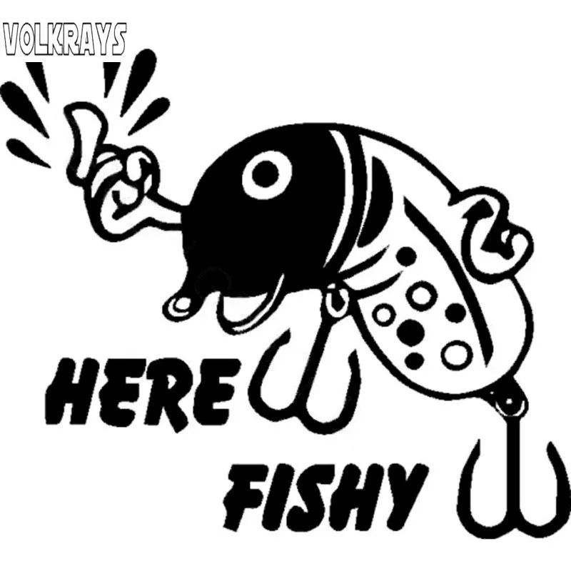 Volkrays персональная наклейка для автомобиля &quotHere Fishy&quot приманка рыбалки лодки