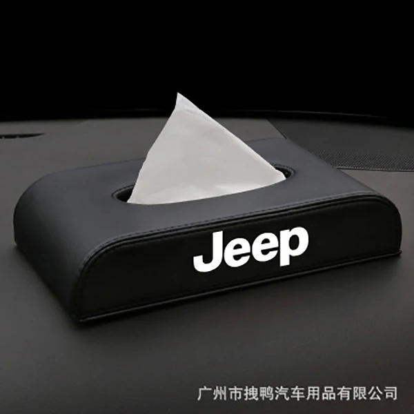 

1 Pcs New Car Style PU Quality Tissue Box for Jeep Ranegade Patriot Wrangler Grand Cherokee Copass Trail Hawk Rubicon Accessorie