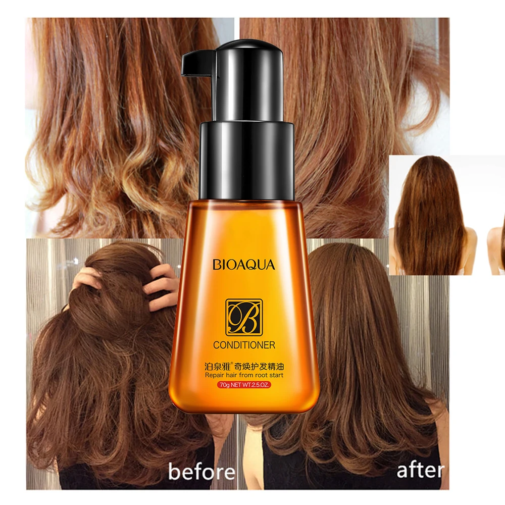 

70ml BIOAQUA Moroccan Pure Argan Oil Hair Essential Oil For Frizzy Dry Hair Keratin Repair Hair Care Hair&Scalp Treatments Oil