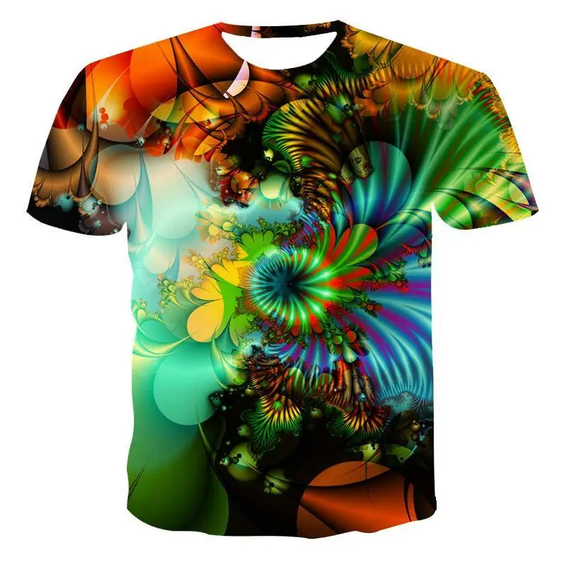 

New Round Neck T-Shirt Men'S High -Quality Men'S T-Shirt Short-Sleeved Magic Pattern 3d Printed Fashion Handsome Men'S T -Shirt