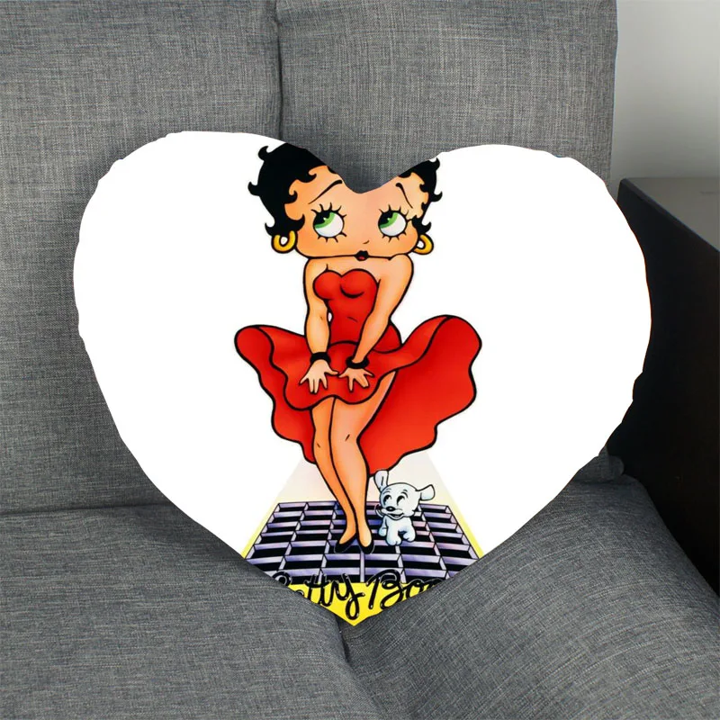 21 Betty Boop горячая Распродажа наволочка в форме сердца на заказ Наволочка на молнии для свадьбы для дома или офиса, декоративные, размер 41x36 см, 47x42 см - Цвет: 21
