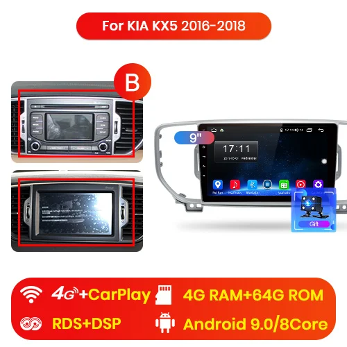 4G (4GB 64GB) B Junsun V1 2 ГБ+ 32 ГБ, Android 9,0 DSP автомобильный радио мультимедиа плеер gps навигатор для KIA Sportage 4 аудио 2Din dvd - Цвет: 4G (4GB 64GB) B