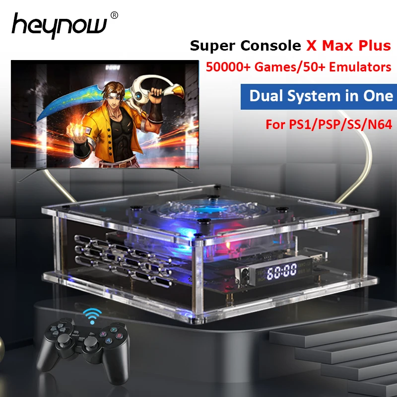 

HEYNOW New Dual System S905X3 Super Console X Max Plus HD WiFi 50000+ Games TV Box Retro Game Player For SS/PS1/PSP/N64/DC/SNES