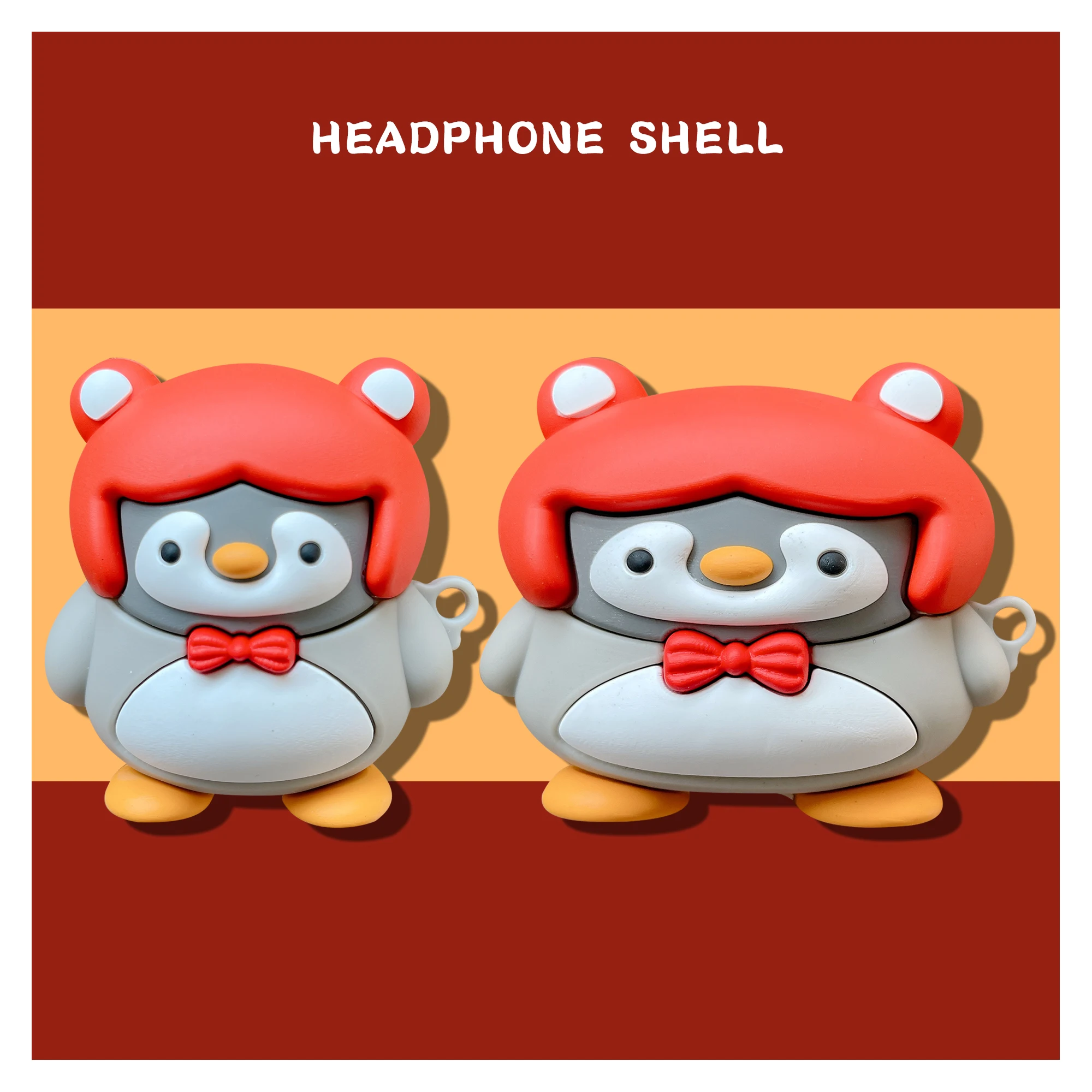 

3D Cute Penguin Cartoon For Apple AirPods 1 2 3 Pro Charging Soft Silicon Cover Wireless Bluetooth Earphone Case