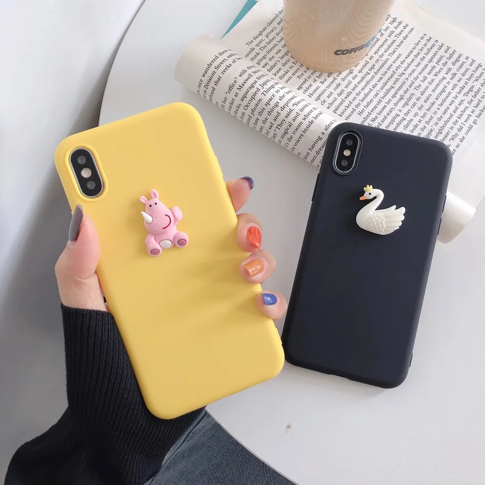 Для Redmi 8a 6a 4a 7A 4x5 Plus чехол милый мультяшный Лебедь носорог Ежик свинья DIY для