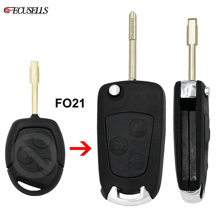 Модифицированный складной чехол для телефона с 3 кнопками ключа FO21