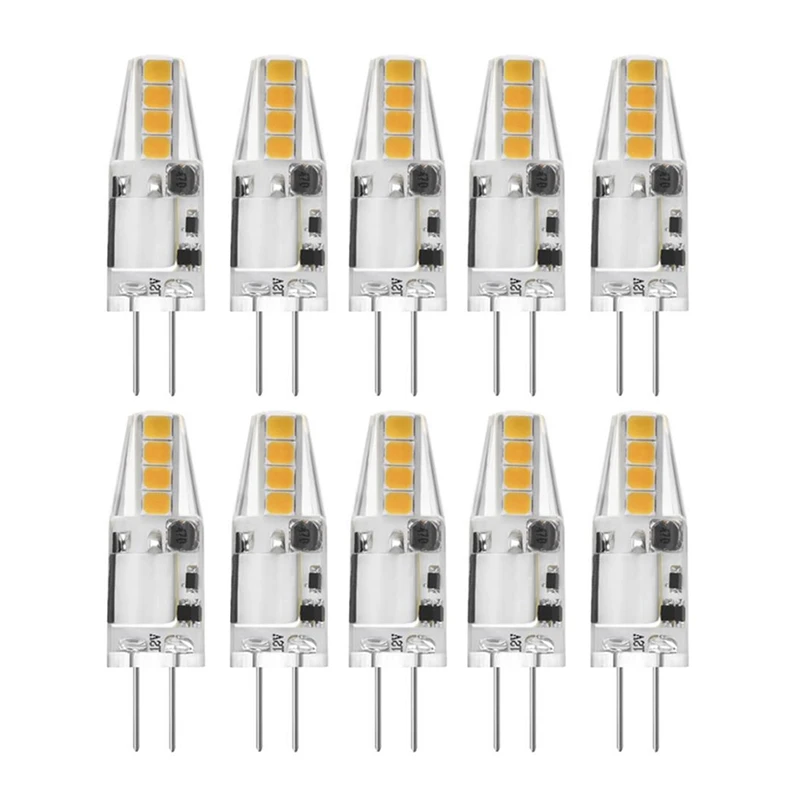 

10 Pack 1.6W G4 Base LED Bulb, Glass Halogen Light Bulbs Replacement, Warm White 3000K, for Under Cabinet Puck Light