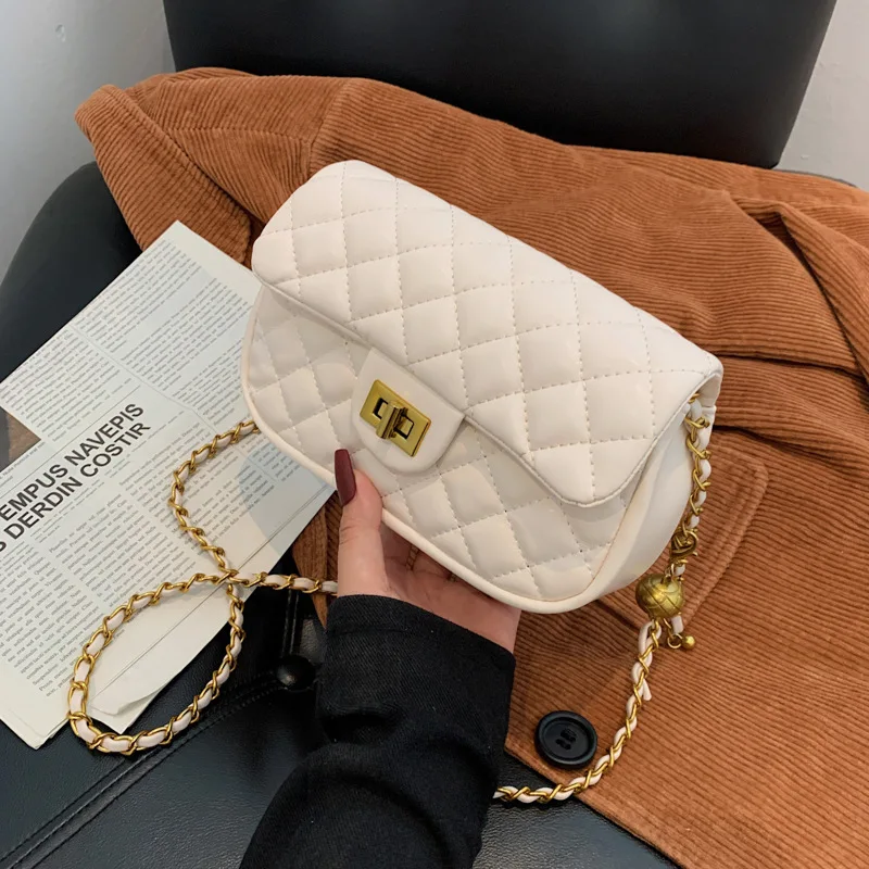 

New Vintage Flap Handbags For Women Simple Casual Bags Plaid Ladies Crossbody Shoulder Bags Girls Chain Phone Bags Bolsos Female