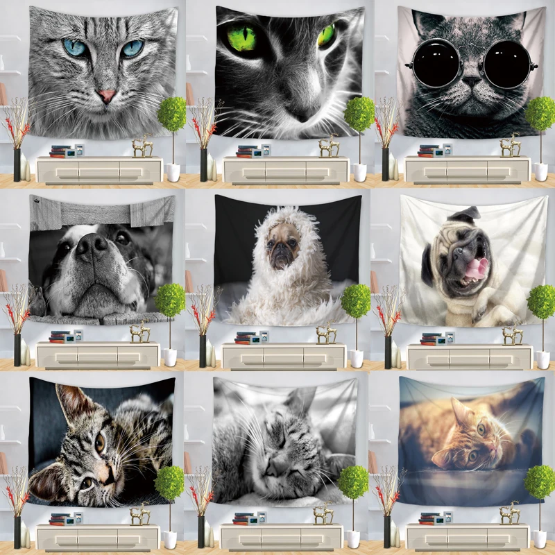 Индийский рисунок слона изображением мопса настенный гобелен из полиэфира Декор