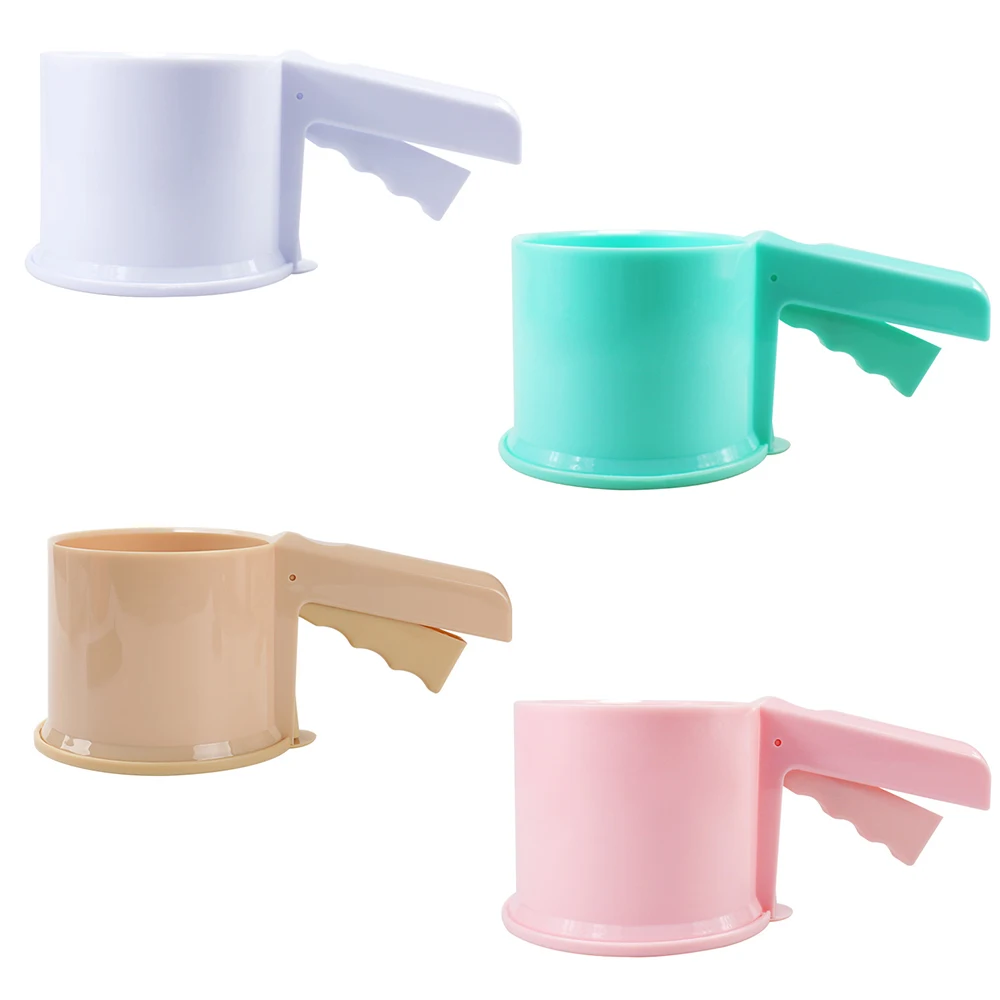 

Handle Plastic Press Cup Shape Flour Sifter Strainer Sieve Filter With Lid Kitchen Tool Hand-Pressed Separation Flour Sieve Tool