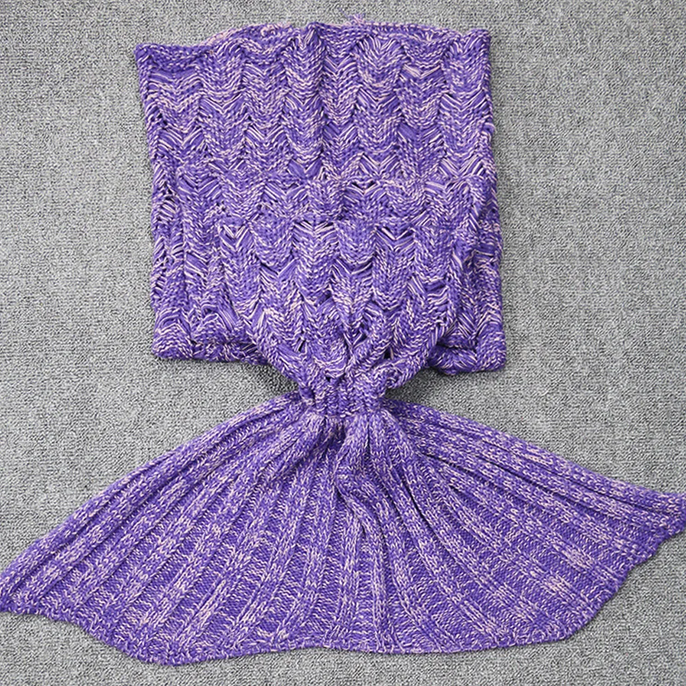 

New Wearable Fish Scale Mermaid Tail Blanket Imitation Cashmere Wool Sofa Blanket Leisure Portable Travel Sleeping Blanket