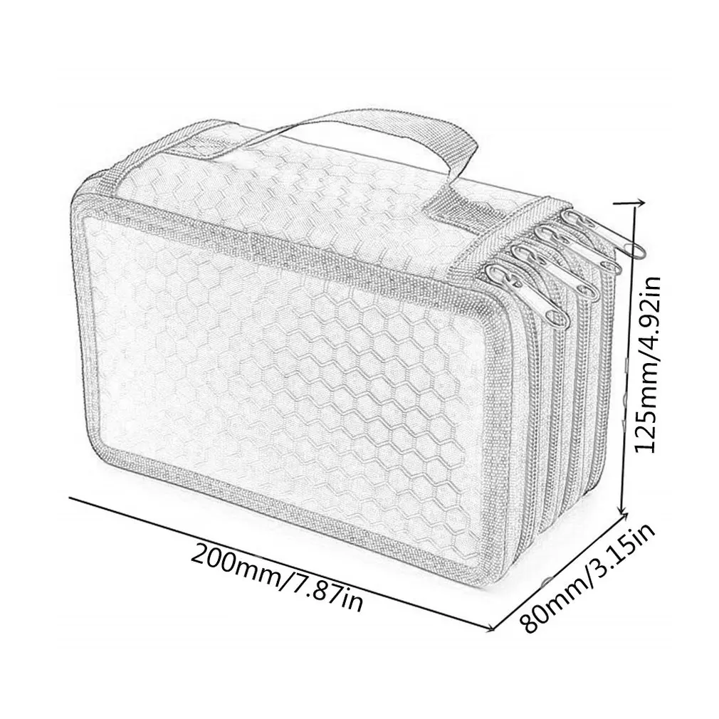 

Solid Color Square Pencil Bag Art Storage Pen Curtain 72 Hole Sketch Brush Color Pencil Bag Porous Pencil Case