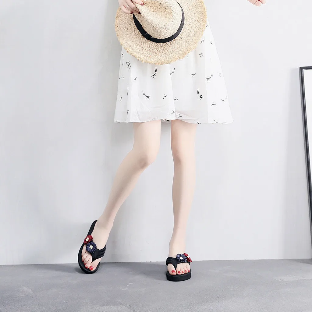 SAGACE Women's Ladies Summer Flowers Home Beach Shoes Sandals summer flowers Flip Flops wedge sandals Slippers L0119 | Спорт и