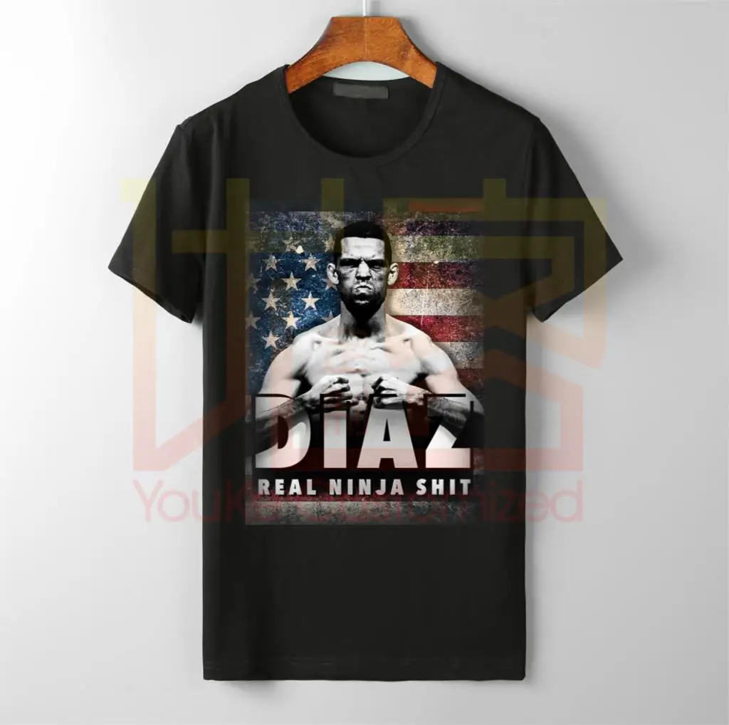 2019 Мужская Новая Нейт Диас футболка UFC хлопок 0 шеи Топ распродажа рубашка|Мужские