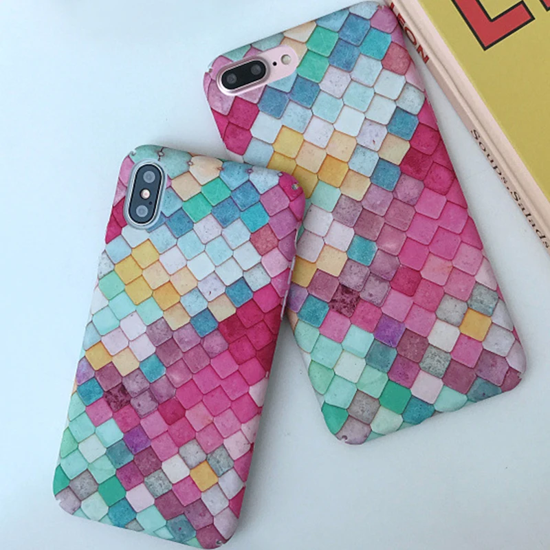 Красочный сетчатый узор Скраб чехол для телефона iPhone 6 6s 7 8 Plus X Xs XR Max жесткая