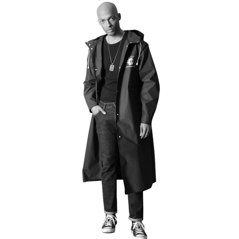 Стильные черные плащи из этиленвинилацетата для взрослых Длинные мужские