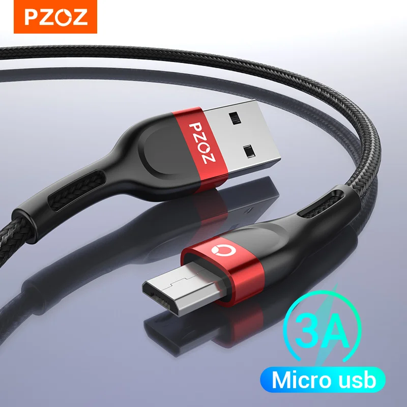 PZOZ מיקרו USB כבל טעינה מהירה 3A Microusb כבל עבור סמסונג S7 Xiaomi Redmi הערה 5 פרו אנדרואיד טלפון כבל מיקרו usb מטען