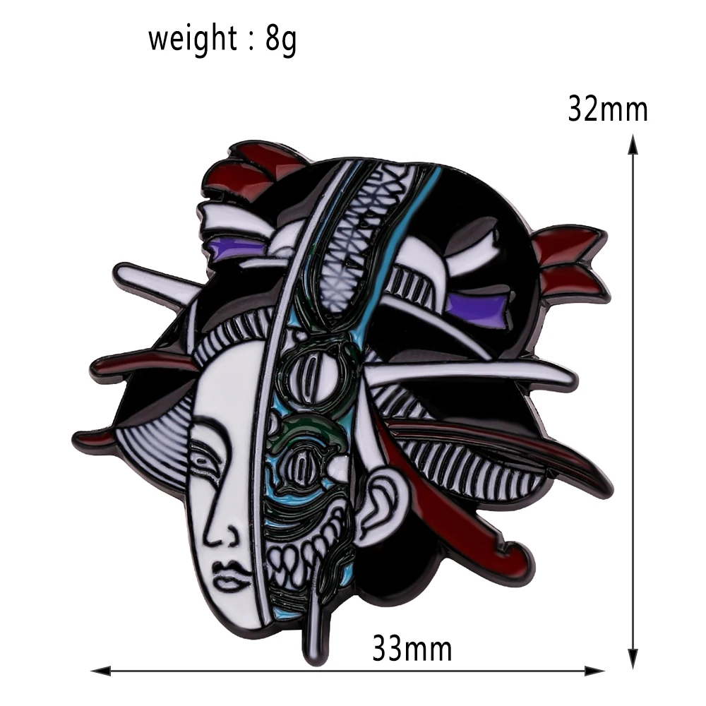 Абстрактный комический мистический женский экспрессии брошь нагрудные
