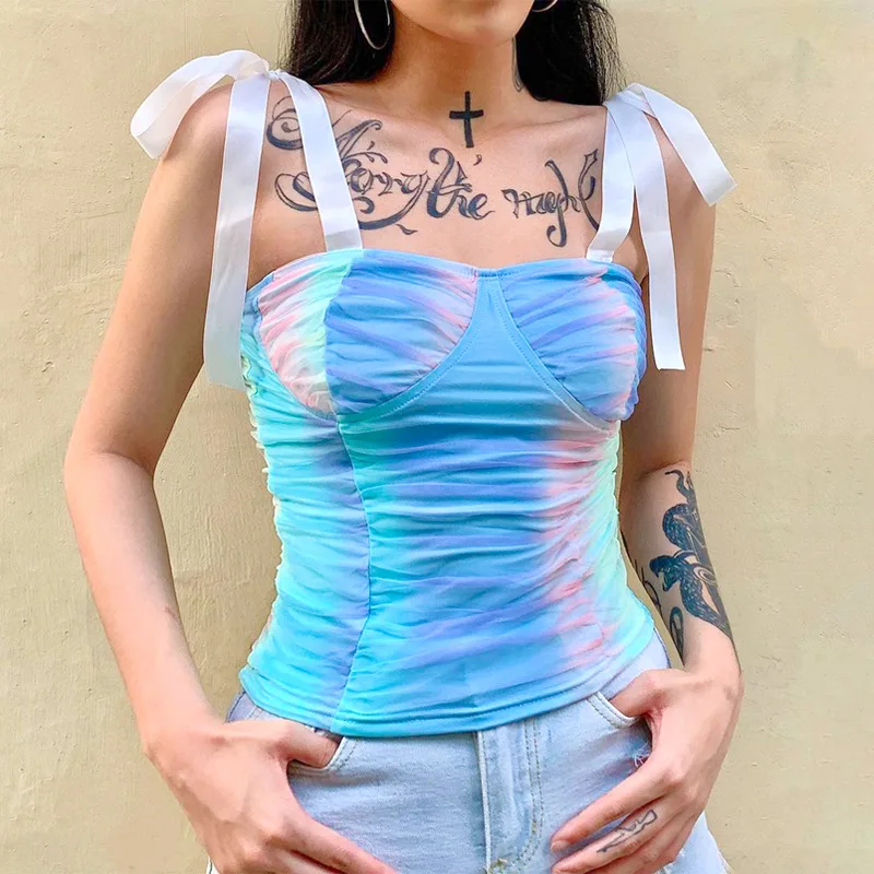 Сексуальный Бюстье Топ корсет без рукавов бандаж на шнуровке Красочные галстук