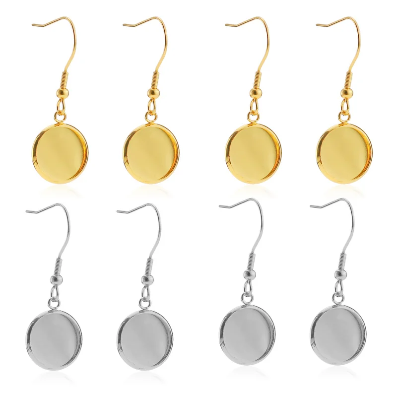 20 шт. крюк для сережек из нержавеющей стали заготовки под кабошон основа 6 8 10 12 14 16