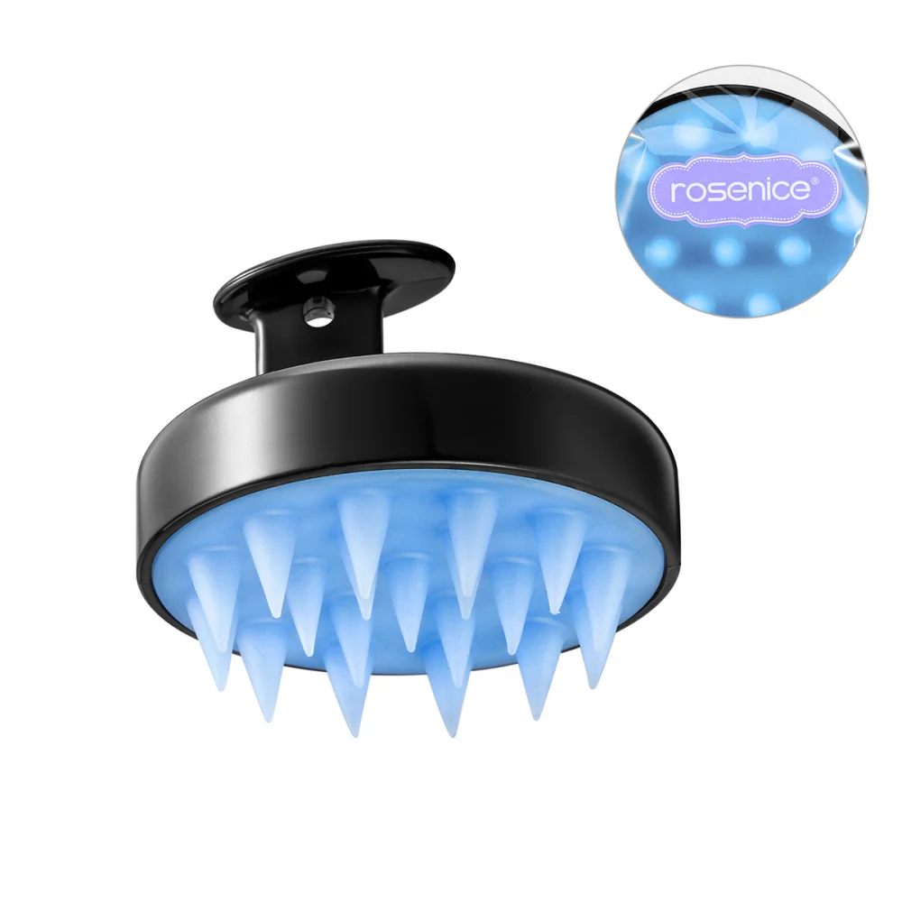 

ROSENICE Hair Scalp Brush Hair Shampoo Brush Scalp Massager Brush with Silicon Brush Head (Black)