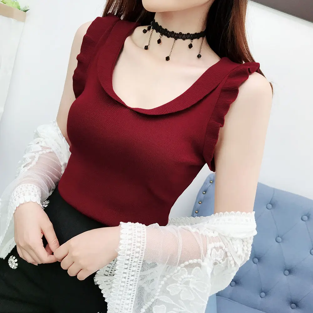 Женский корсет топы жилет женский летний трикотажный топ с V-образным вырезом и