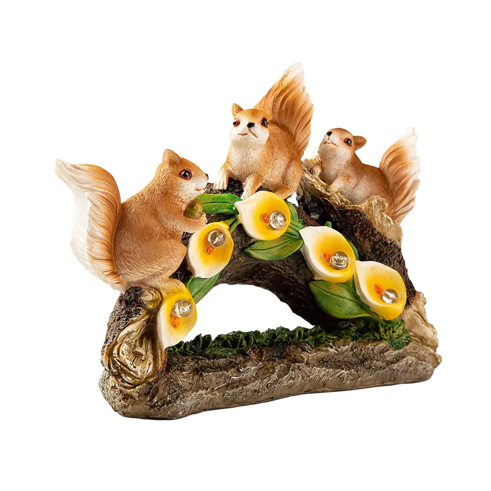 

Солнечный свет смолы Скульптура поделка модель Белочка сад маленькая статуя животного украшения дома Настольный креативный Декор подарки на день рождения