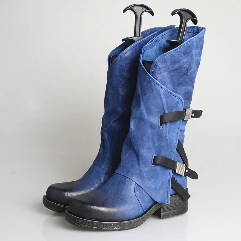 Прогулочная обувь Женские ботинки Ботинки до середины икры в стиле ретро на