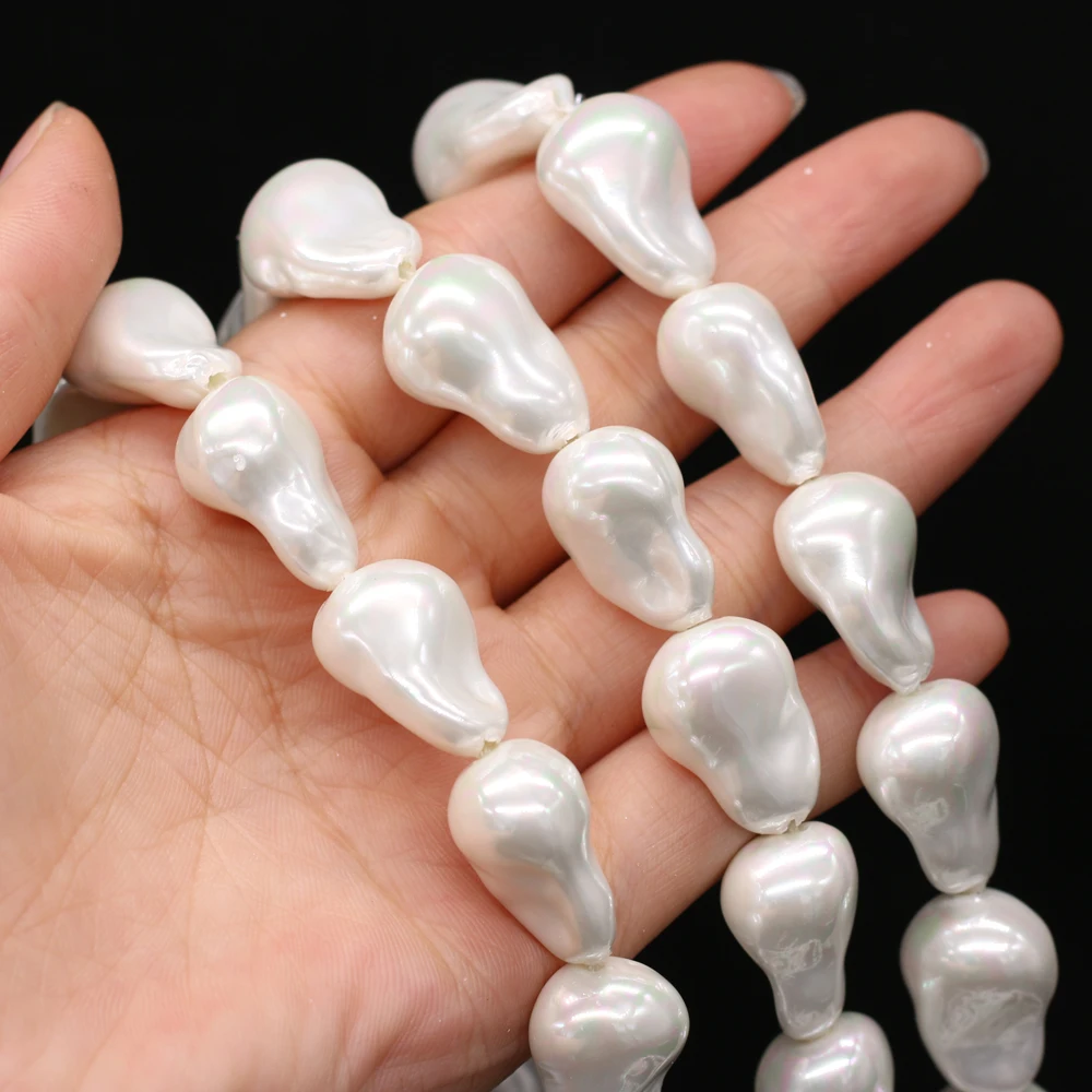 High Quality White Water Drop Shape Shell Bead Jewelry Making DIY Necklaces Earrings Bracelets Accessories Gifts 15x25mm 15x22mm
