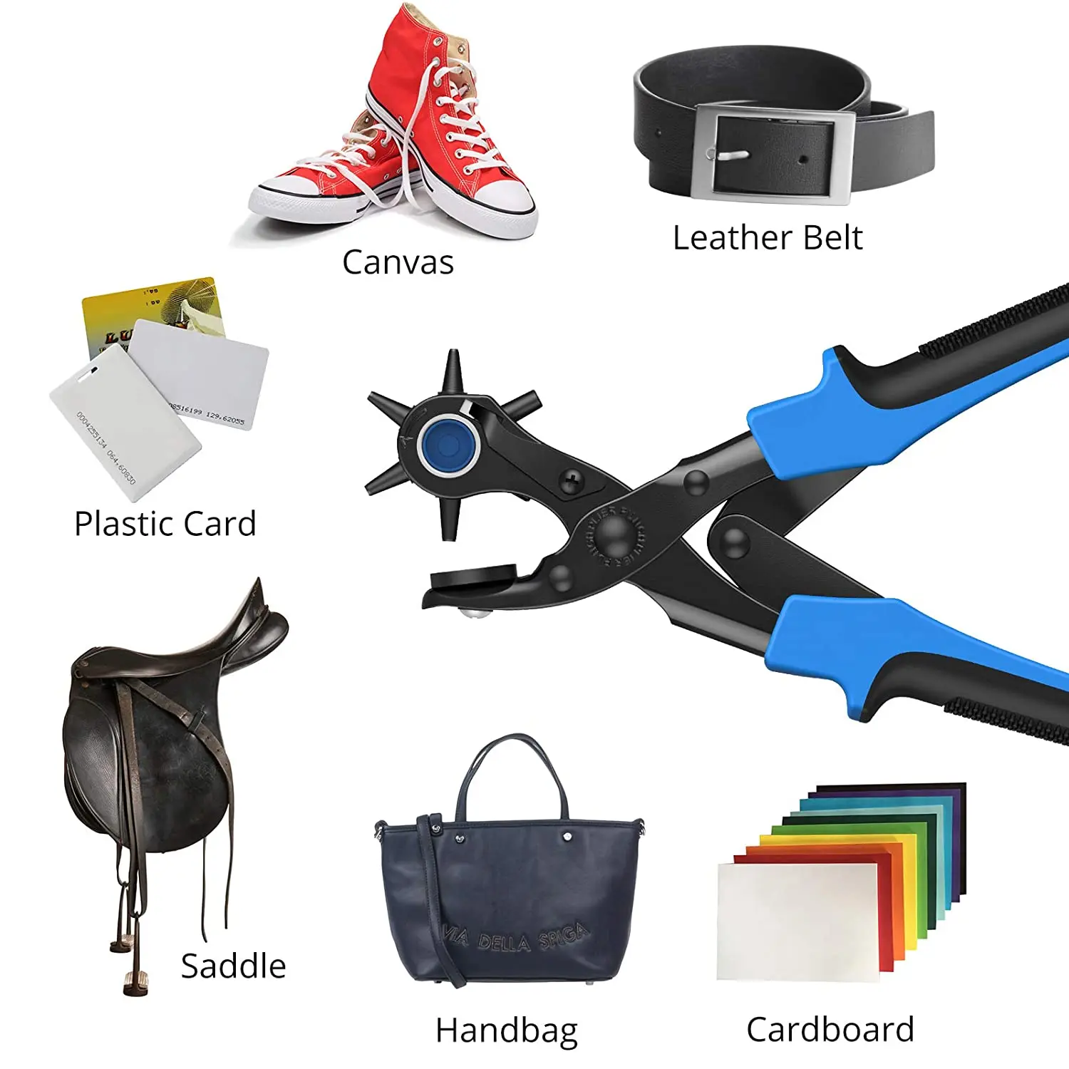 Цена Набор плоскогубцев с дырочками, набор инструментов с вращающимися дырочками с кожаными двойными заклепками и кожаными застежками для ремн...