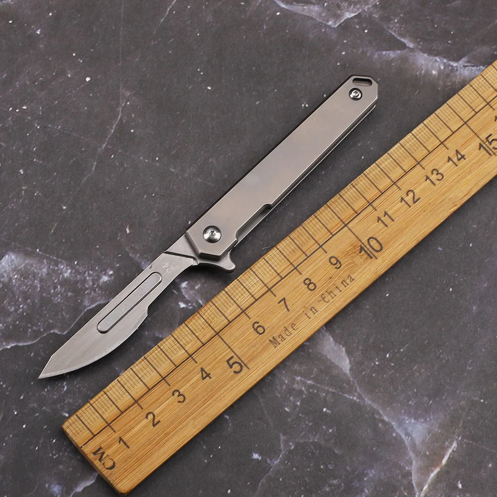 

OEM Foldable Titanium Alloy Handle Survival Outdoor Camping Hunting Fishing Pocket Fruit Small EDC Tool Knife