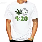 Новинка 2021, Мужская креативная футболка с рисунком травы 4:20 It's Time, Мужская одежда, уличная одежда с круглым вырезом и коротким рукавом, белая футболка