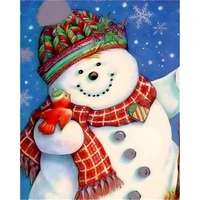gatyztory snowman christmas gift diy painting by numbers handpainted oil painting canvas colouring frame