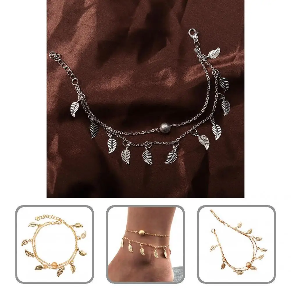 

Chain Anklet Charming Lady Bead Two Layers Bead Ankle Bracelet for Party Ankle Bracelet Ankle Chain