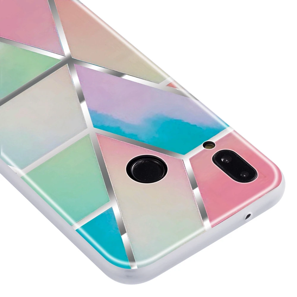 Модный геометрический мраморный чехол для телефона Etui huawei P20 Lite мягкая задняя