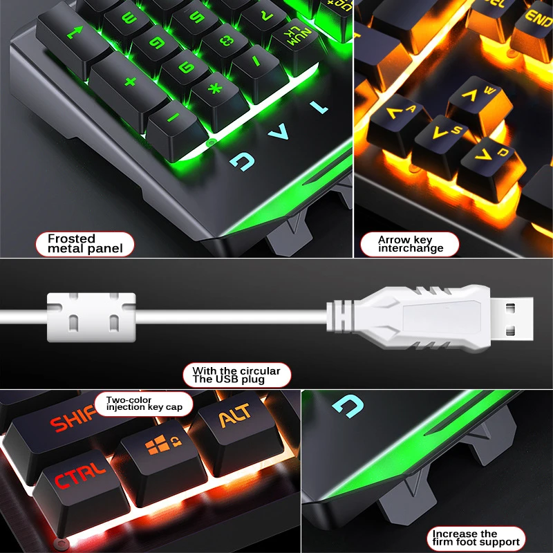 

Ergonomic Design Metal Mechanical Keyboard K100 104 Keys Gaming Office Professional Wired USB Keyboard Desktop Laptop